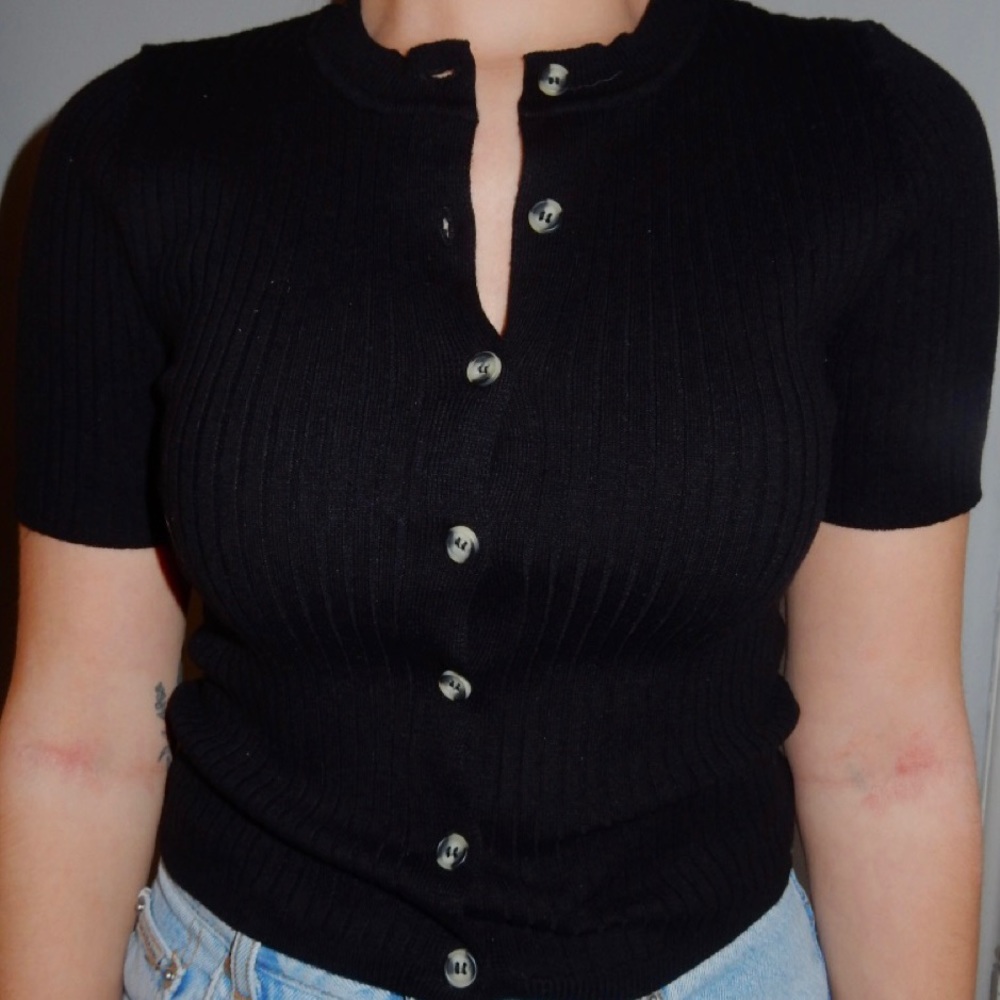 Black, button up top